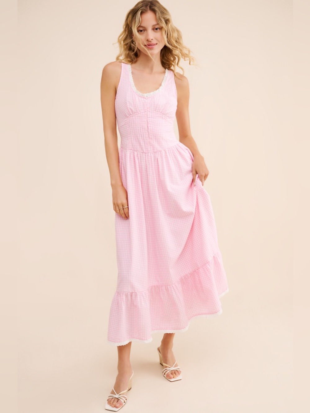 LoveShackFancy Santelle gingham midi dress - Picture 3 of 9